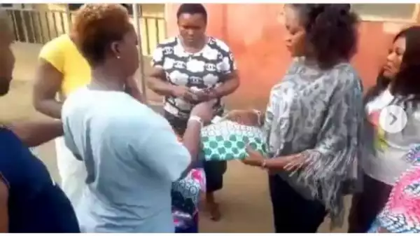 Nigerian Women Caught On Camera Collecting Wrappers With Their PVCs